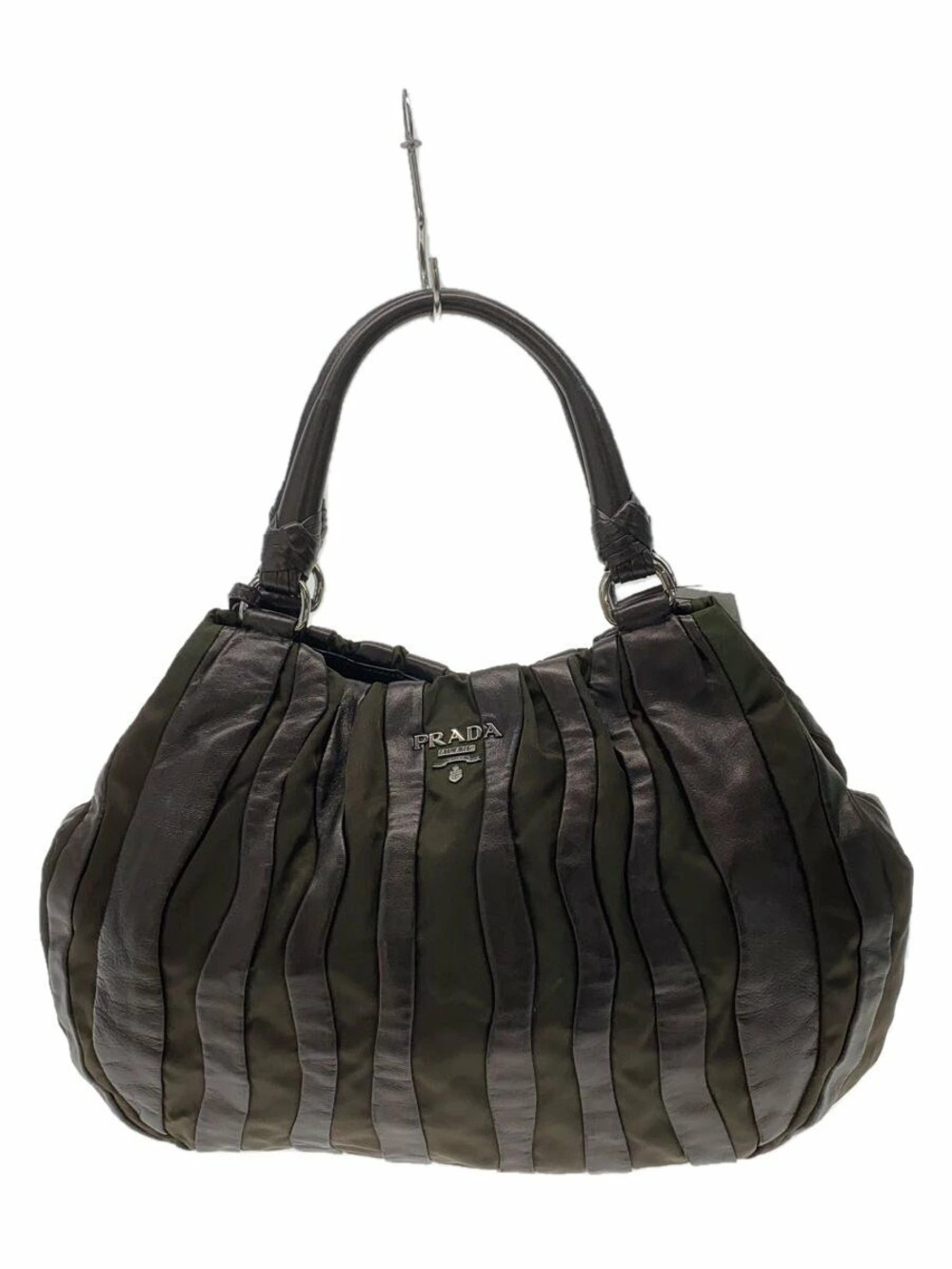 Prada Handbag Khaki Green Stripe